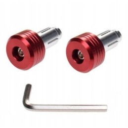 Red motorcycle handlebar end weights