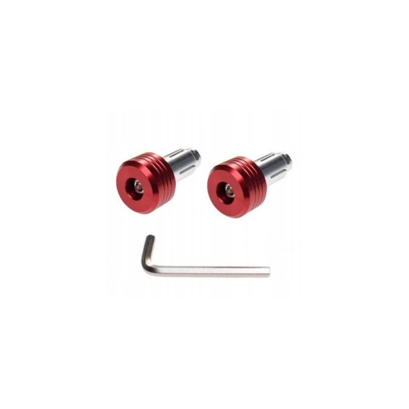 Red motorcycle handlebar end weights