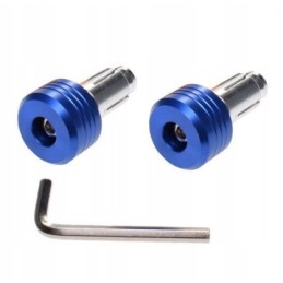 Blue motorcycle handlebar ends