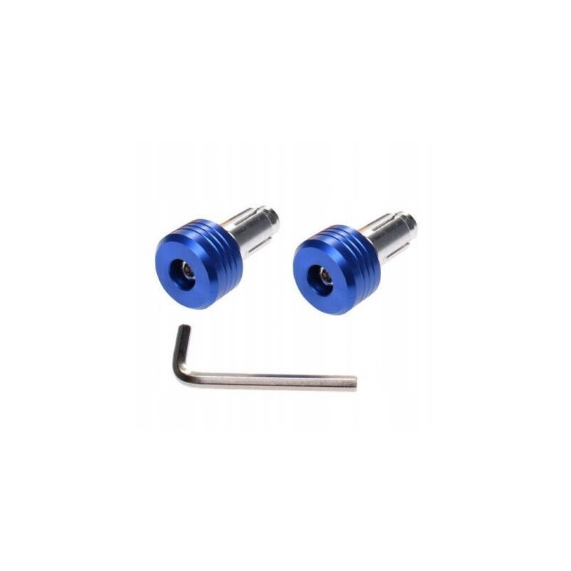 Blue motorcycle handlebar end weights