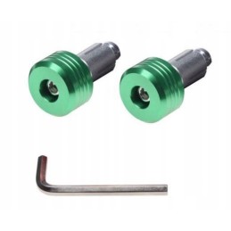Green motorcycle handlebar end weights