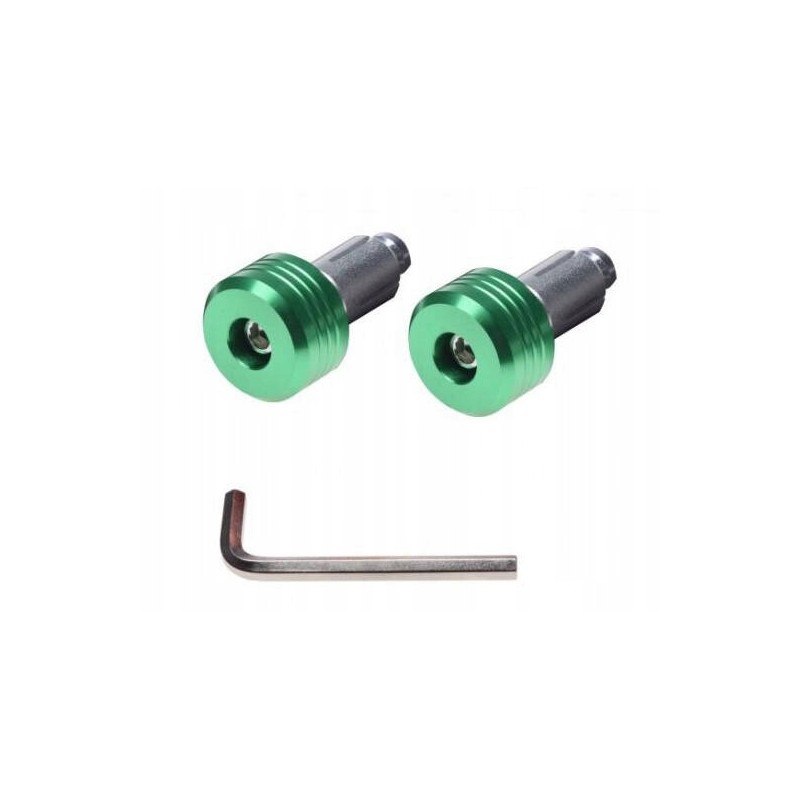 Green motorcycle handlebar end weights