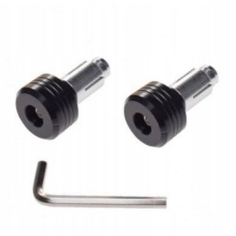 Black motorcycle handlebar end weights