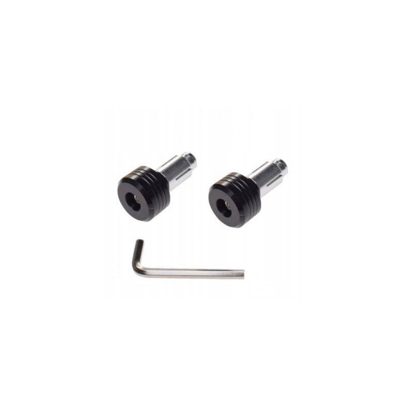 Black motorcycle handlebar end weights