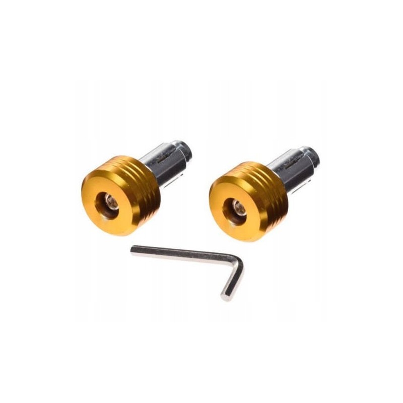 Gold motorcycle handlebar ends