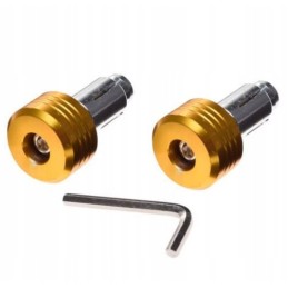 Gold motorcycle handlebar end weights