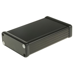 1 pcs - Hammond 1455 Series Black Aluminium Enclosure, IP54, Flanged, Black Lid, 120 x 78 x 27mm