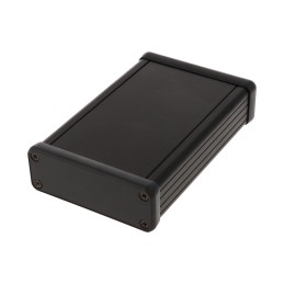 1 pcs - Hammond 1455 Series Black Aluminium Enclosure, IP54, Flanged, Black Lid, 120 x 78 x 27mm