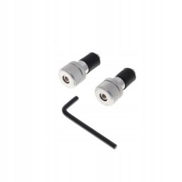 Handlebar weights with silver grooved aluminum tips