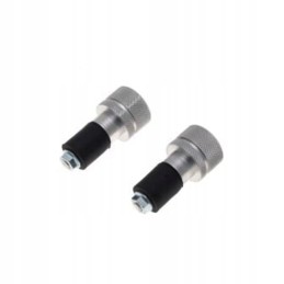 Handlebar weights with silver grooved aluminum tips