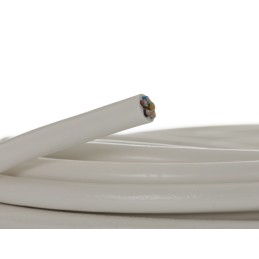 1 Bag of 5 M - RS PRO 5 Core Power Cable, 0.75 mm², 5m, White PVC Sheath, Mains, 6 A, 300/500 V