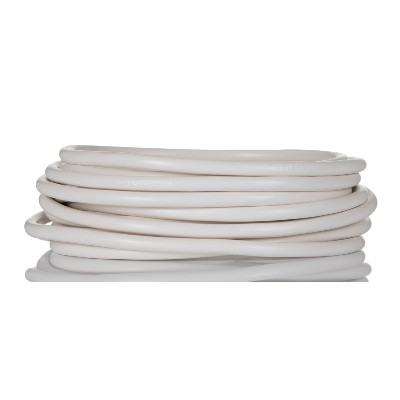 1 Bag of 5 M - RS PRO 2 Core Power Cable, 0.75 mm², 5m, White PVC Sheath, Mains, 6 A, 300/500 V