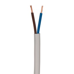 1 Bag of 5 M - RS PRO 2 Core Power Cable, 0.75 mm², 5m, White PVC Sheath, Mains, 6 A, 300/500 V
