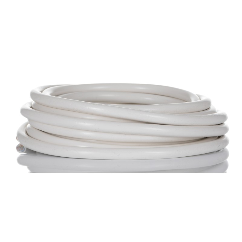1 Bag of 5 M - RS PRO 3 Core Power Cable, 0.75 mm², 5m, White PVC Sheath, Mains, 6 A, 300/500 V