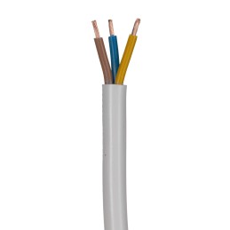 1 Bag of 5 M - RS PRO 3 Core Power Cable, 0.75 mm², 5m, White PVC Sheath, Mains, 6 A, 300/500 V
