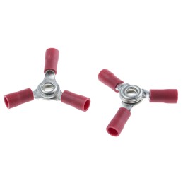 1 Bag of 50 - RS PRO Insulated Ring Terminal, 4 mm, 8 Stud Size, 0.5mm² to 1.5mm² Wire Size, Red