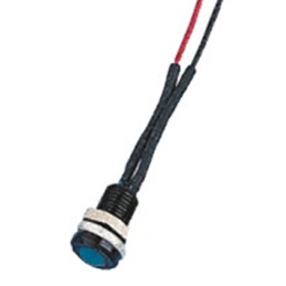 1 pcs - Oxley Blue Panel Mount Indicator, 3.6V, 6.4mm Mounting Hole Size, Lead Wires Termination, IP66