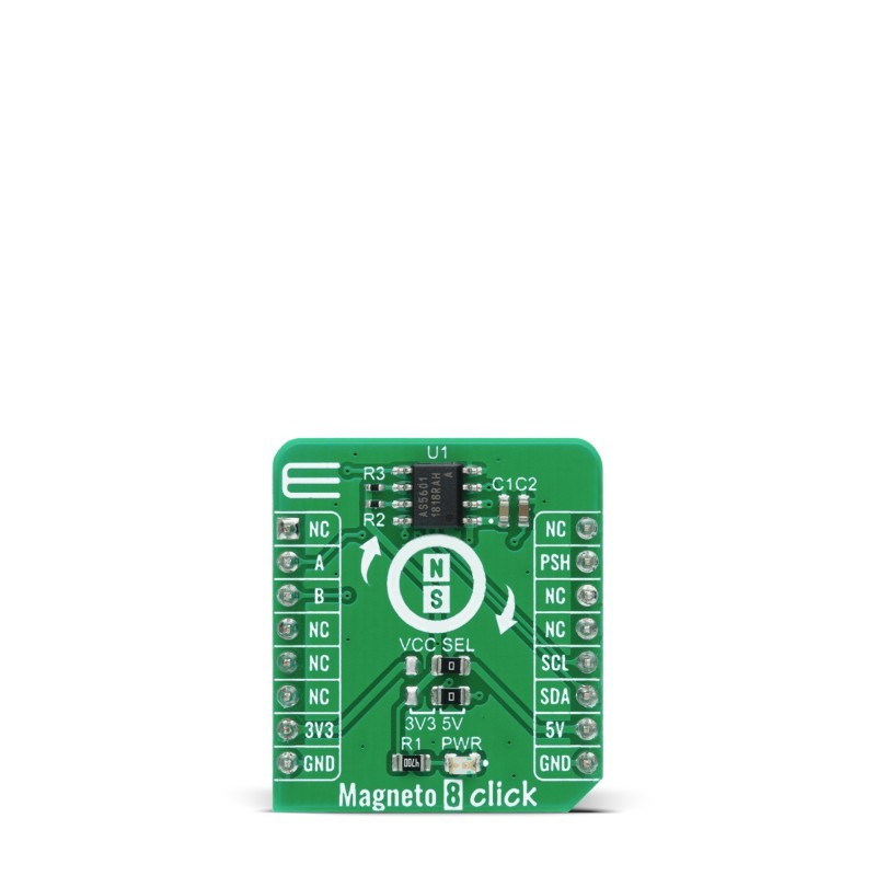 1 pcs - MikroElektronika Magneto 8 Click Add On Board for AS5601 AS5601