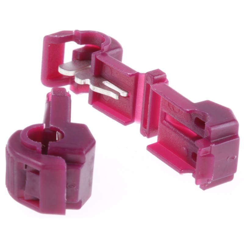 1 Bag of 50 - RS PRO T-Tap Splice Connector, Red, Insulated, Tin 20 - 18 AWG