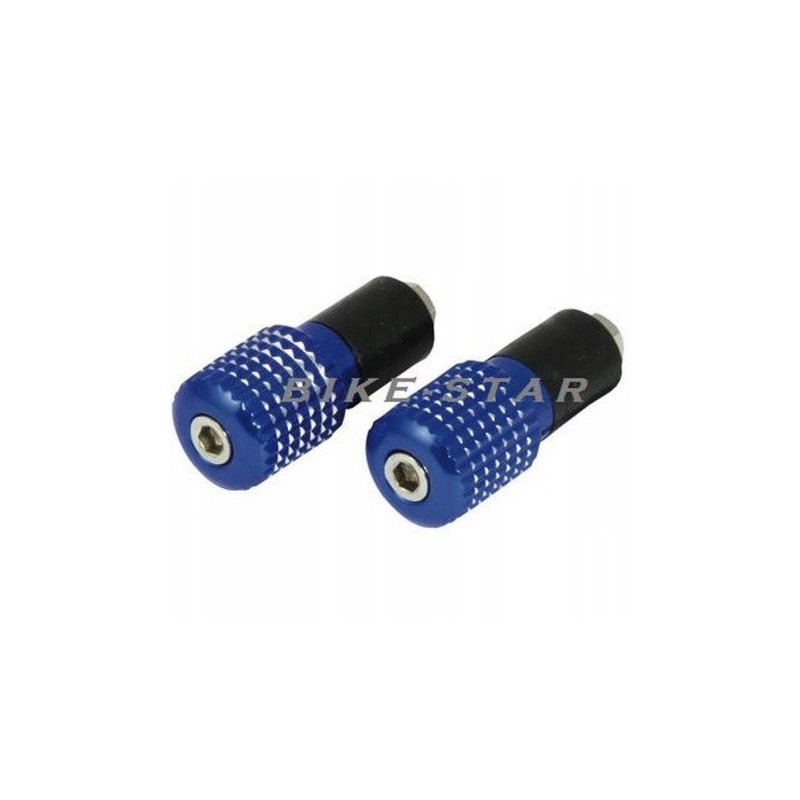 Universal 18mm bike it blue handlebar ends