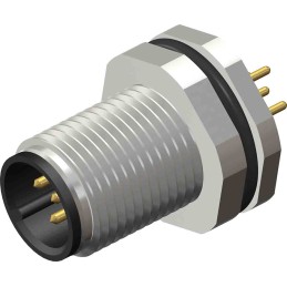 1 pcs - RS PRO Circular Connector, 5 Contacts, Rear Mount, M12 Connector, Plug, Male, IP67