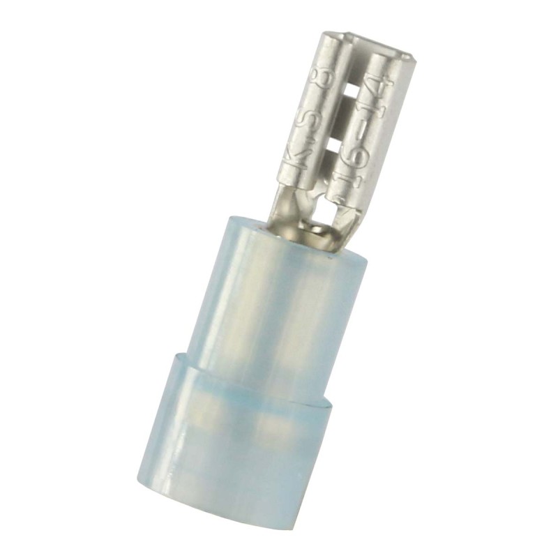 1 Bag of 50 - RS PRO Blue Insulated Female Spade Connector, Receptacle, 0.8 x 2.8mm Tab Size