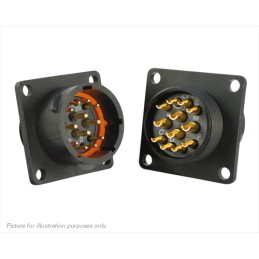 1 pcs - Souriau Circular Connector, 12 Contacts, Flange Mount, Plug, Male, IP68, IP69K, UTS Series