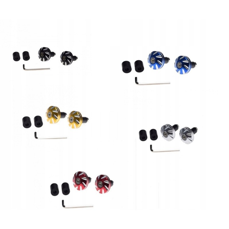 22mm handlebar end weights, various colors, hit