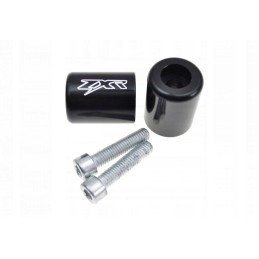 Black handlebar ends with the Kawasaki ZX ZZR 13085 logo