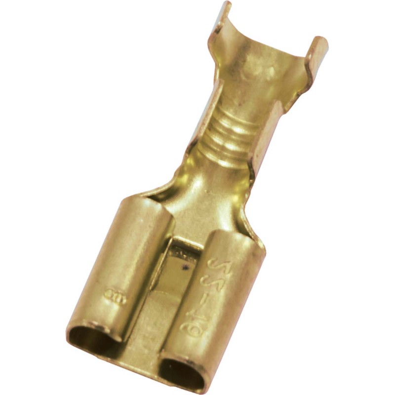1 Bag of 50 - RS PRO Uninsulated Female Spade Connector, Receptacle, 6.35 x 0.8mm Tab Size