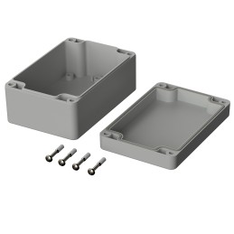 1 pcs - Bopla Euromas Series Grey ABS Enclosure, IP66, Flanged, Grey Lid, 120 x 80 x 55mm