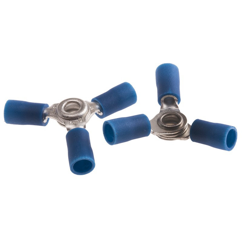 1 Bag of 50 - RS PRO Insulated Ring Terminal, 4 mm, 8 Stud Size, 1.5mm² to 2.5mm² Wire Size, Blue