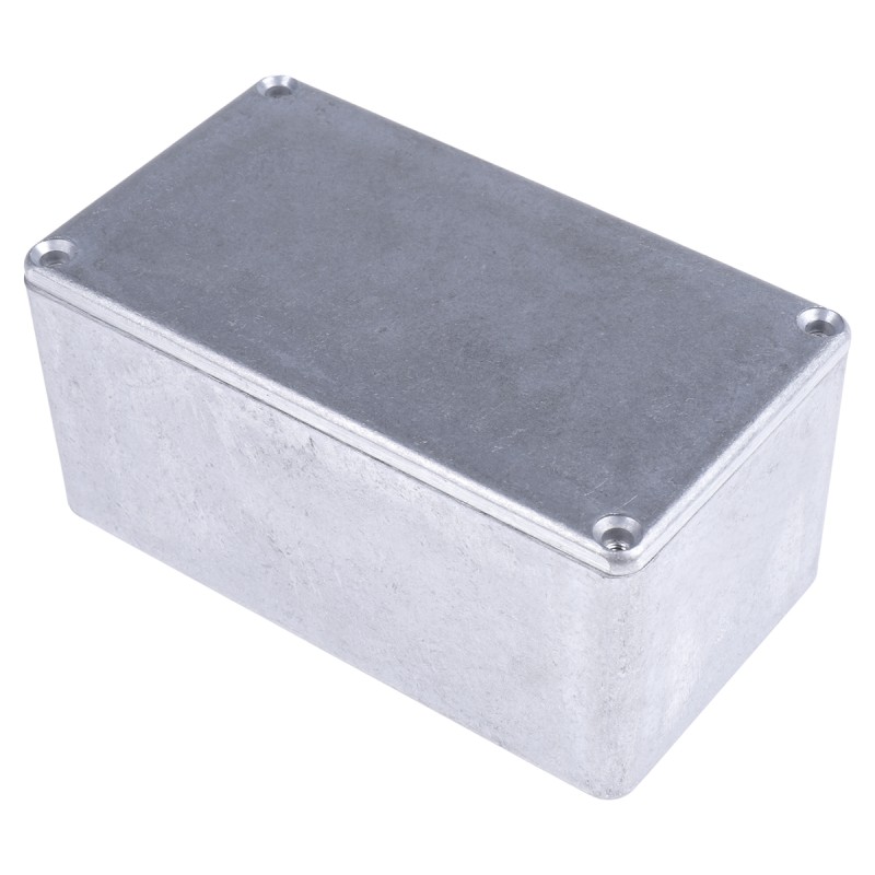1 pcs - RS PRO Silver Die Cast Aluminium Enclosure, Silver Lid, 114.4 x 63.7 x 55.1mm