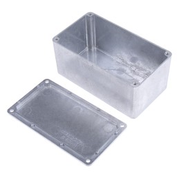 1 pcs - RS PRO Silver Die Cast Aluminium Enclosure, Silver Lid, 114.4 x 63.7 x 55.1mm