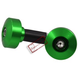 Green handlebar ends, 13-17 mm weights, pair