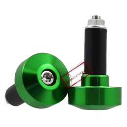 Green handlebar ends, 13-17 mm weights, pair