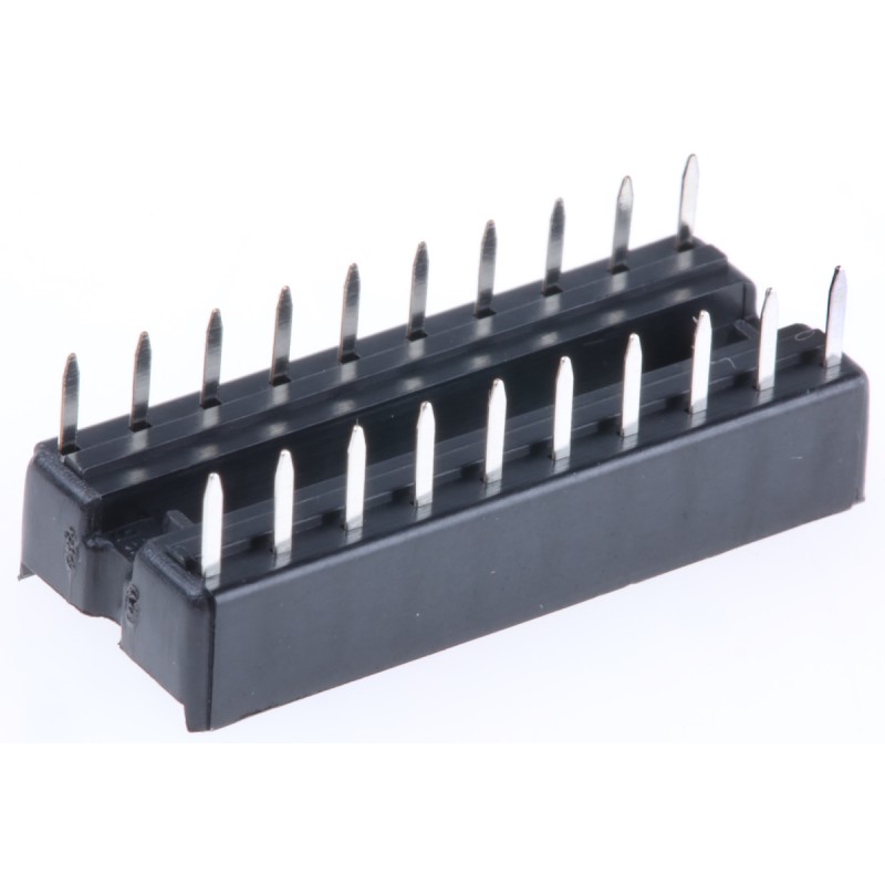 50 pcs - Winslow, W3100 2.54mm Pitch Vertical 20 Way, Through Hole Stamped Pin Open Frame IC Dip Socket, 10A