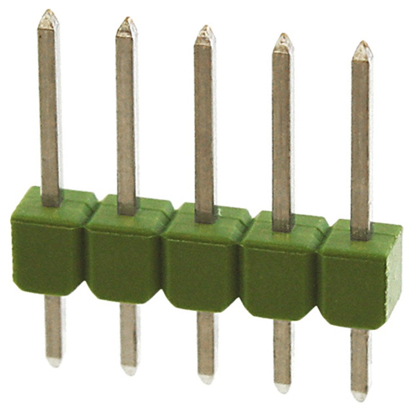 1200 pcs - TE Connectivity AMPMODU MOD II Series Straight Through Hole Pin Header, 5 Contact(s), 2.54mm Pitch, 1 Row(s), Unshrou