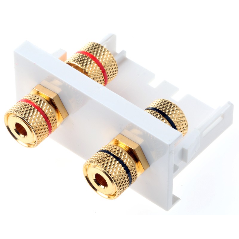 1 pcs - RS PRO Double Gang 4 Way Female Banana Socket Faceplate