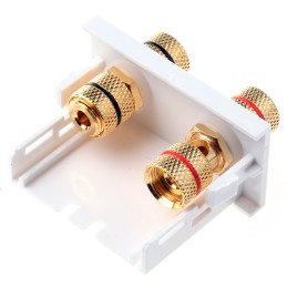 1 pcs - RS PRO Double Gang 4 Way Female Banana Socket Faceplate