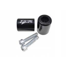 Black handlebar ends with the Kawasaki ZX ZZR 798 logo