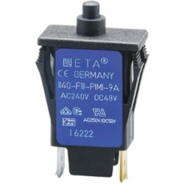 1 pcs - ETA Thermal Circuit Breaker - 1140-F Single Pole 250V Voltage Rating Snap In, 16A Current Rating