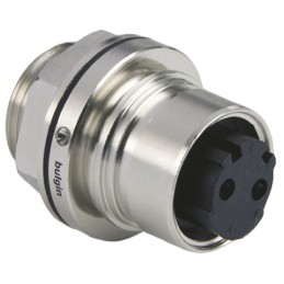 1 pcs - Bulgin Circular Connector, 2 Contacts, Front Mount, Socket, Female, IP66, IP68, IP69K, Buccaneer 6000 Series