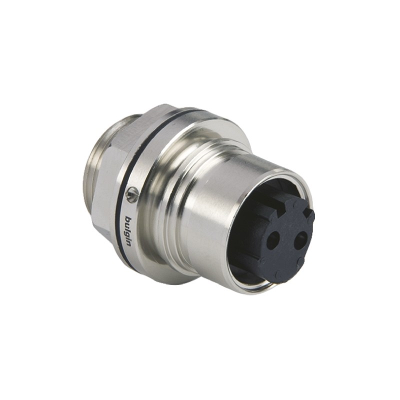 1 pcs - Bulgin Circular Connector, 2 Contacts, Front Mount, Socket, Female, IP66, IP68, IP69K, Buccaneer 6000 Series