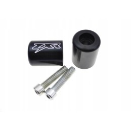 Black handlebar ends with the Kawasaki ZX ZZR 805 logo