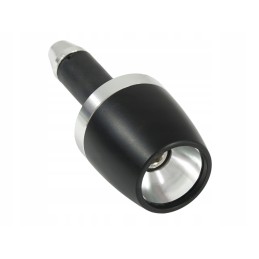 22 mm black and silver CNC handlebar ends