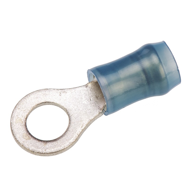 50 pcs - TE Connectivity, PIDG Insulated Ring Terminal, M5 Stud Size, 1mm² to 2.6mm² Wire Size, Blue