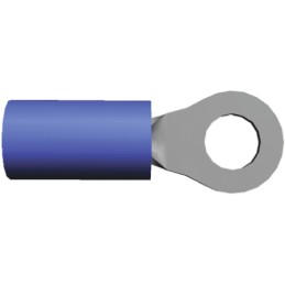1 Bag of 5000 - TE Connectivity, PIDG Insulated Ring Terminal, M4 (8) Stud Size, 1mm² to 2.6mm² Wire Size, Blue