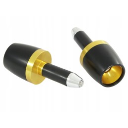 22 mm black and gold CNC handlebar ends