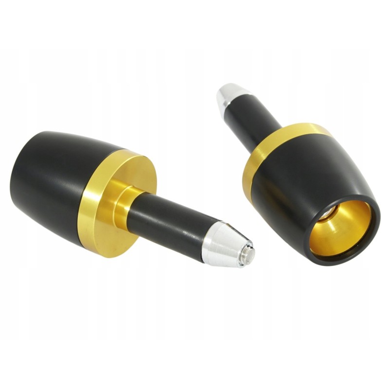 22 mm black and gold CNC handlebar ends